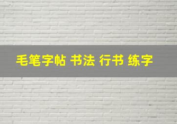 毛笔字帖 书法 行书 练字